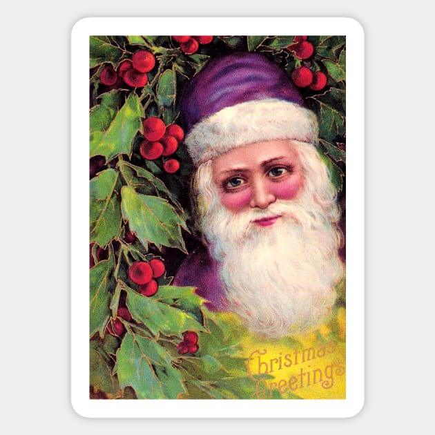 Vintage Santa Christmas Greetings Sticker by Siren Seventy One